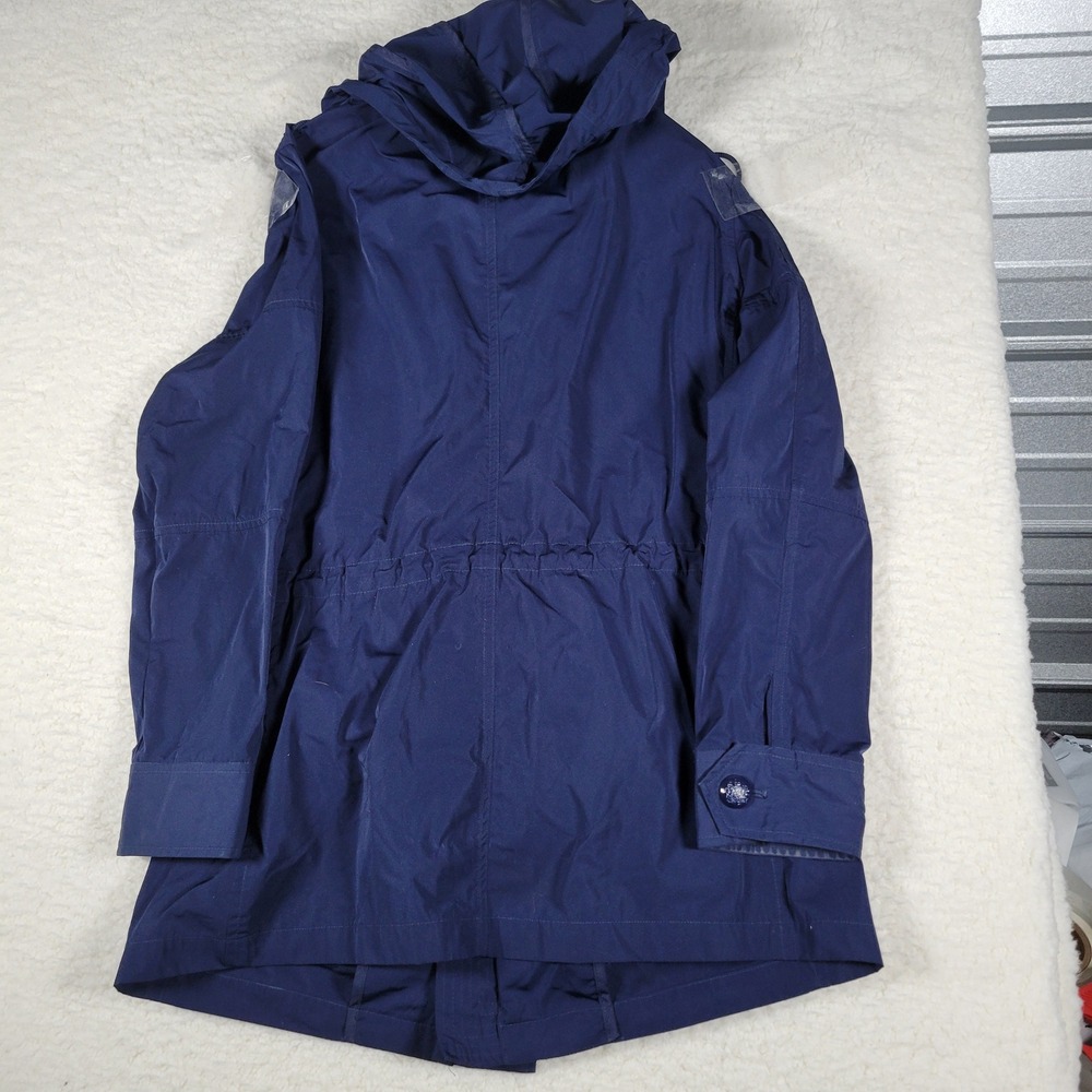 Lauren Ralph Lauren Field Jacket Women Size M Navy Blue Hooded Utility Coat 0618 - Picture 11 of 12